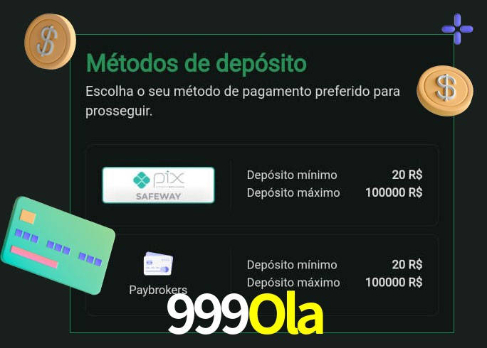 O cassino 999Ola oferece uma grande variedade de métodos de pagamento